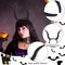 Women's Black Demon Costume Accessories - Devil Horns and Wings Set for Halloween